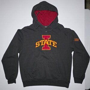 Stadium Athletics Mens Iowa State Gray and Red Pullover Hoodie Size Large